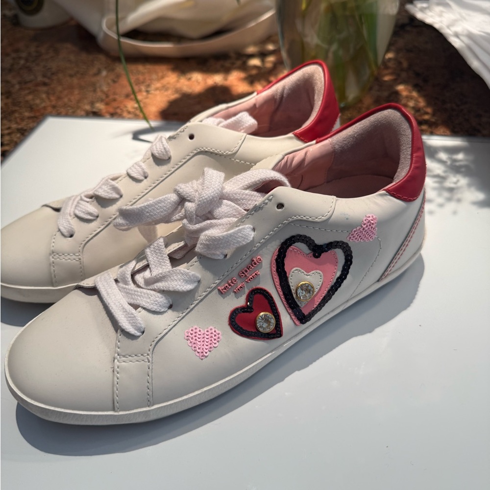 Kate Spade limited edition, heart sneakers, GEM MISSING ON ONE TIME